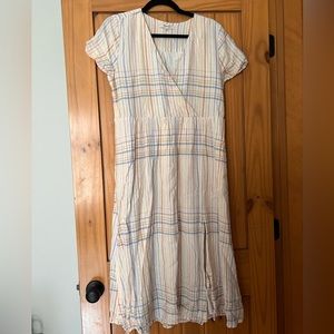 Madewell Rainbow Plaid Midi Dress